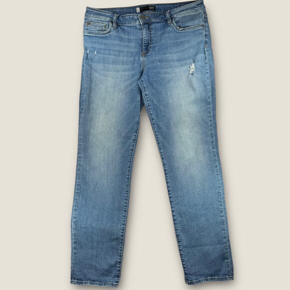 KUT from the Kloth Catherine Boyfriend Jeans Size 12 High Rise Distressed - Picture 1 of 9